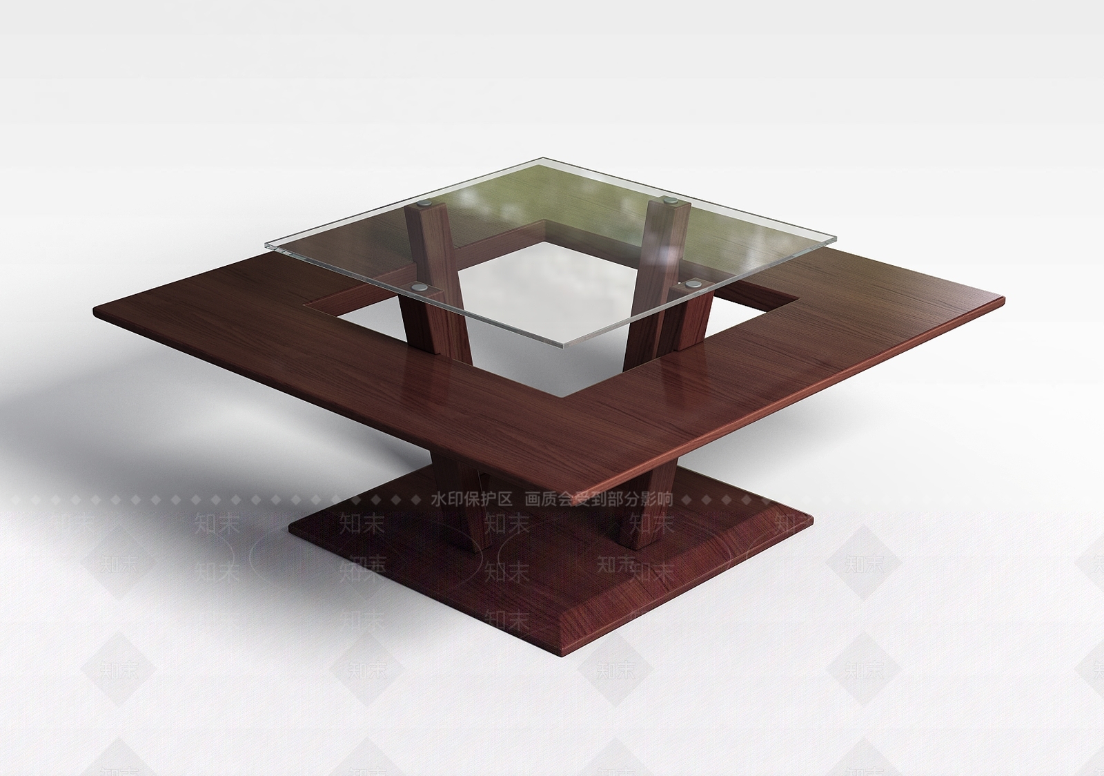 现代玻璃桌几3D模型下载【ID:1197600085】