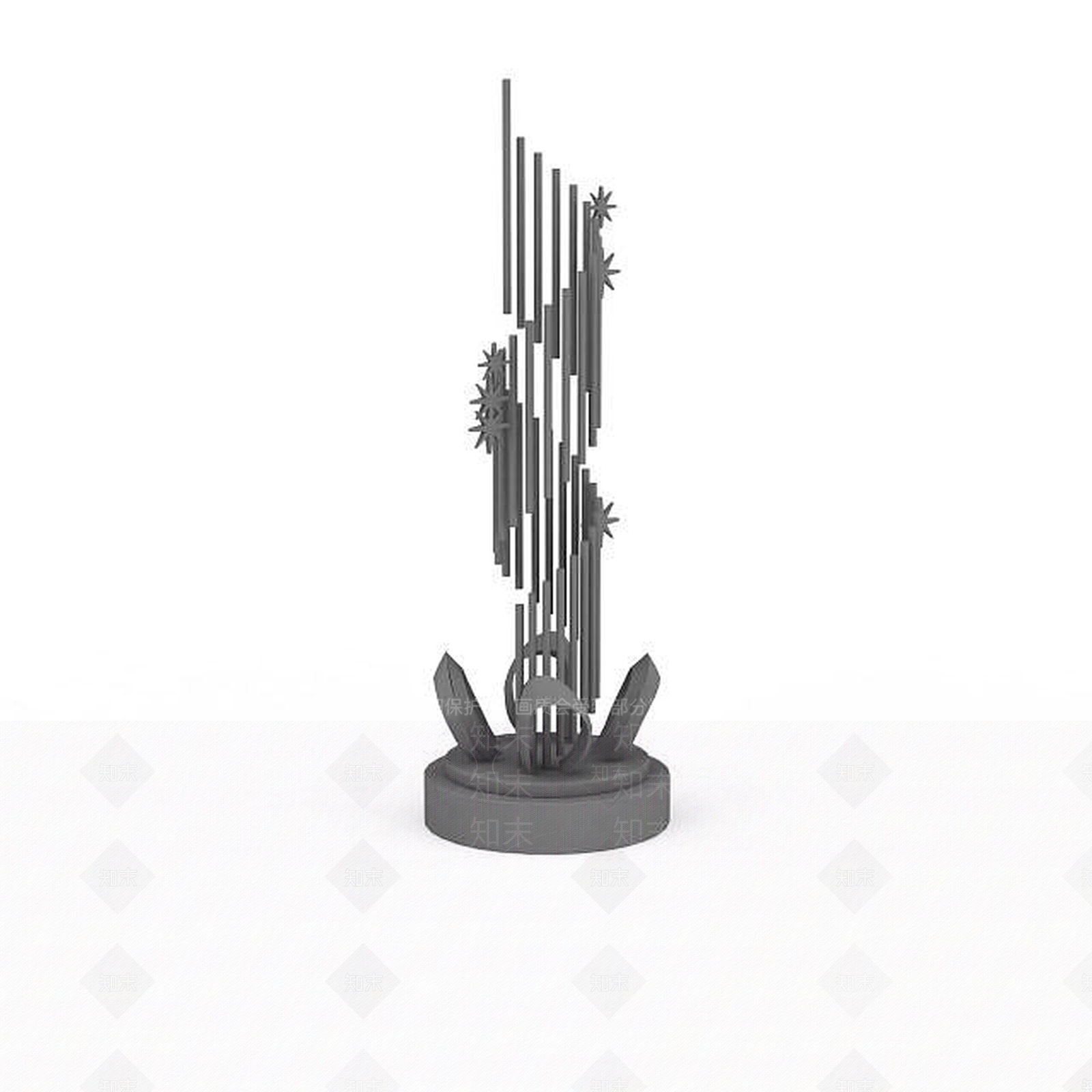 现代公园抽象雕塑3D模型下载【ID:1197600733】