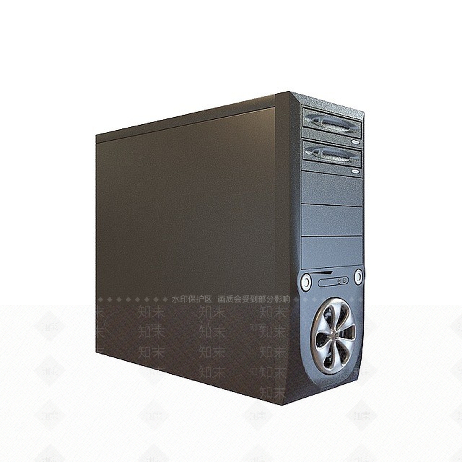 现代黑色主机箱3D模型下载【ID:1197603191】