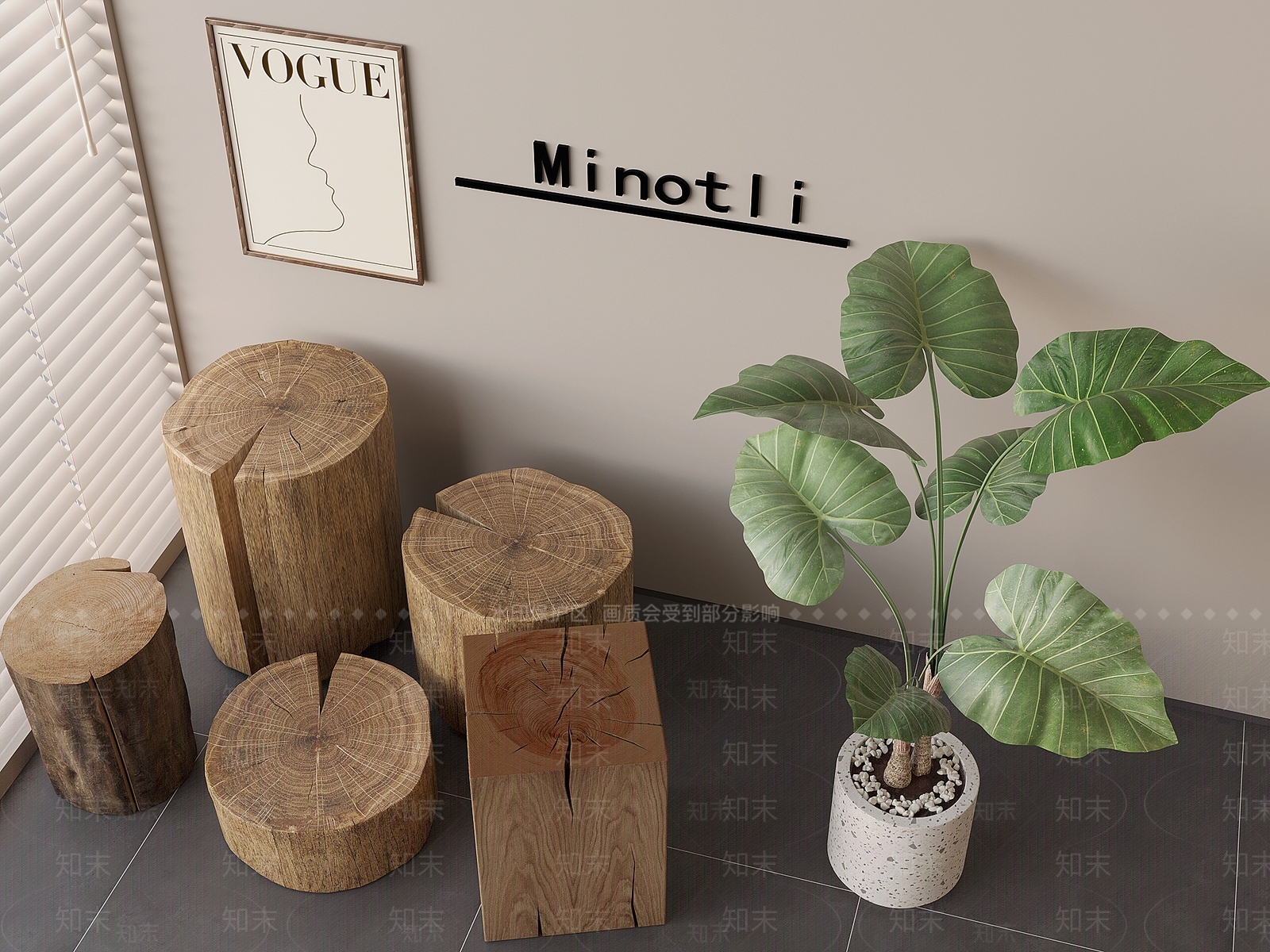 中式北欧其他凳子3D模型下载【ID:1197603275】