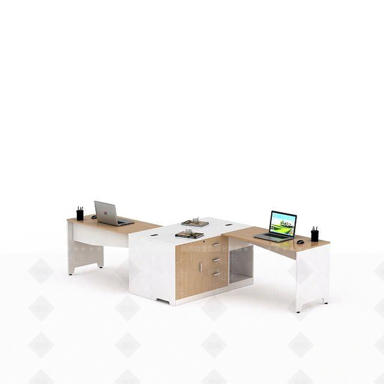 现代办公室桌子3D模型下载【ID:1197603363】