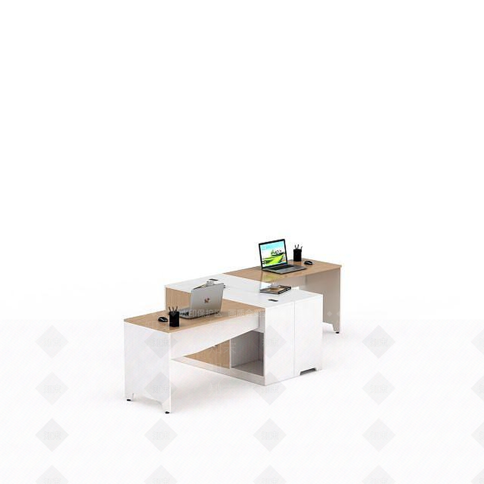 现代办公室桌子3D模型下载【ID:1197603363】