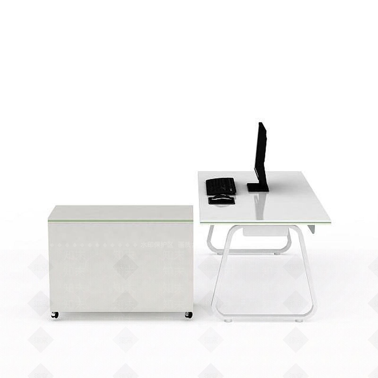 现代办公桌椅组合3D模型下载【ID:1197603483】