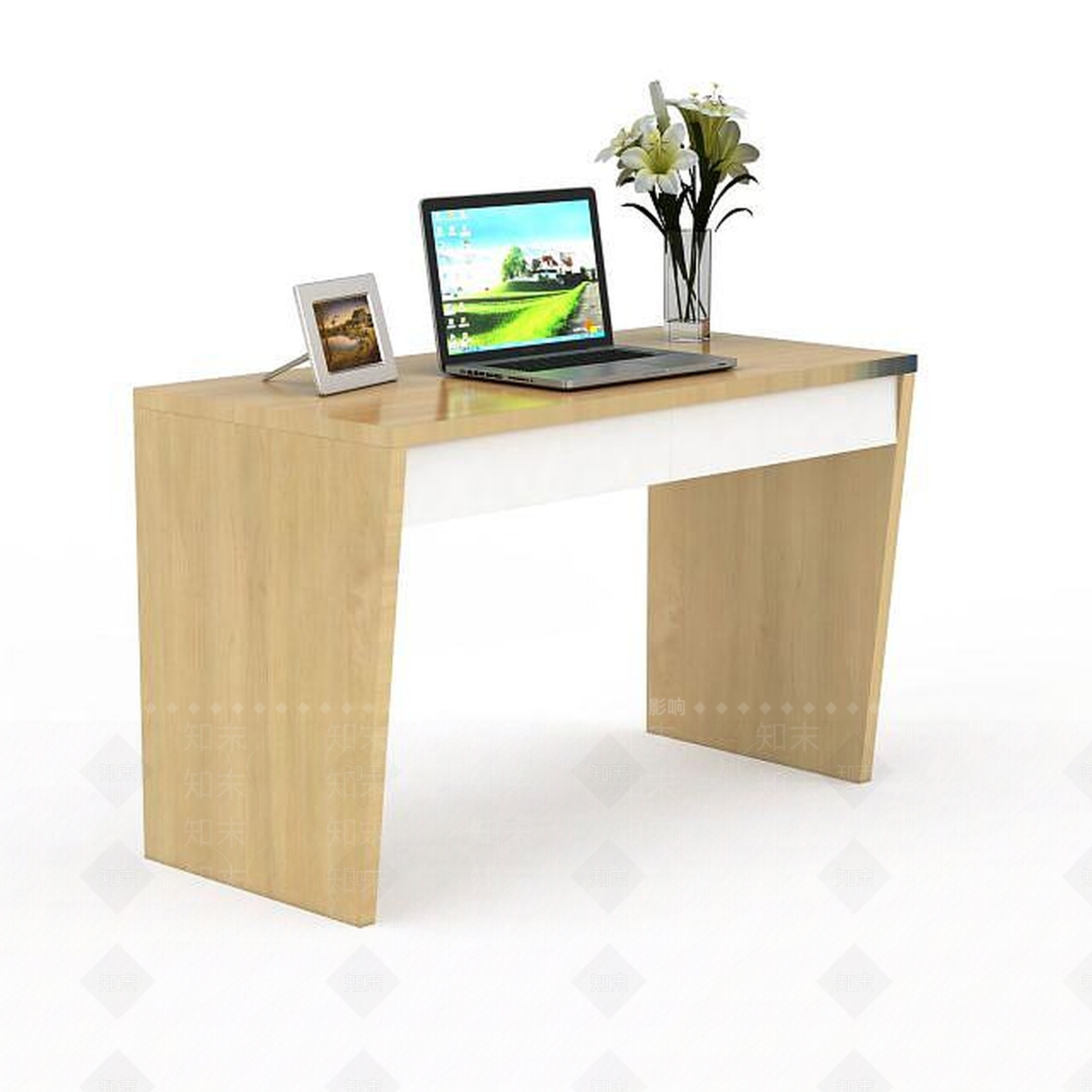 现代简易电脑桌3D模型下载【ID:1197604197】