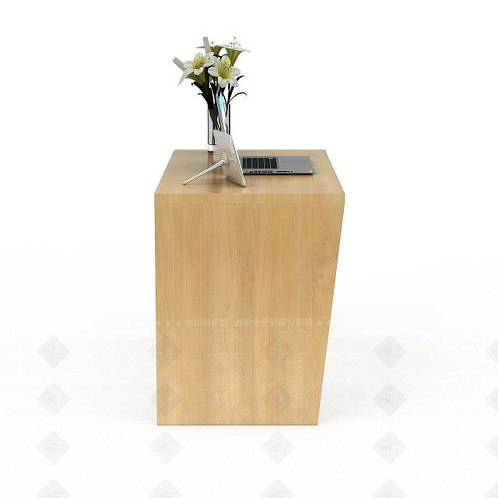 现代简易电脑桌3D模型下载【ID:1197604197】