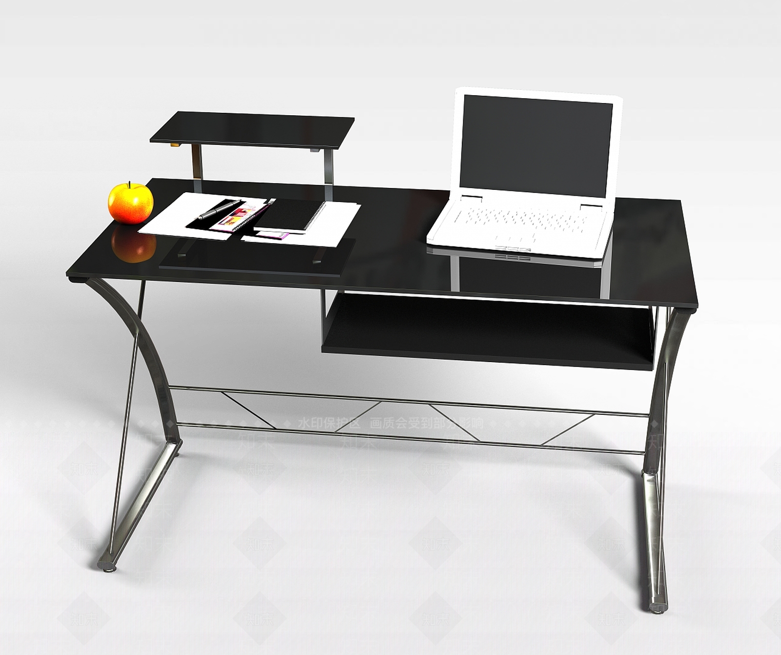现代办公电脑桌3D模型下载【ID:1197604357】