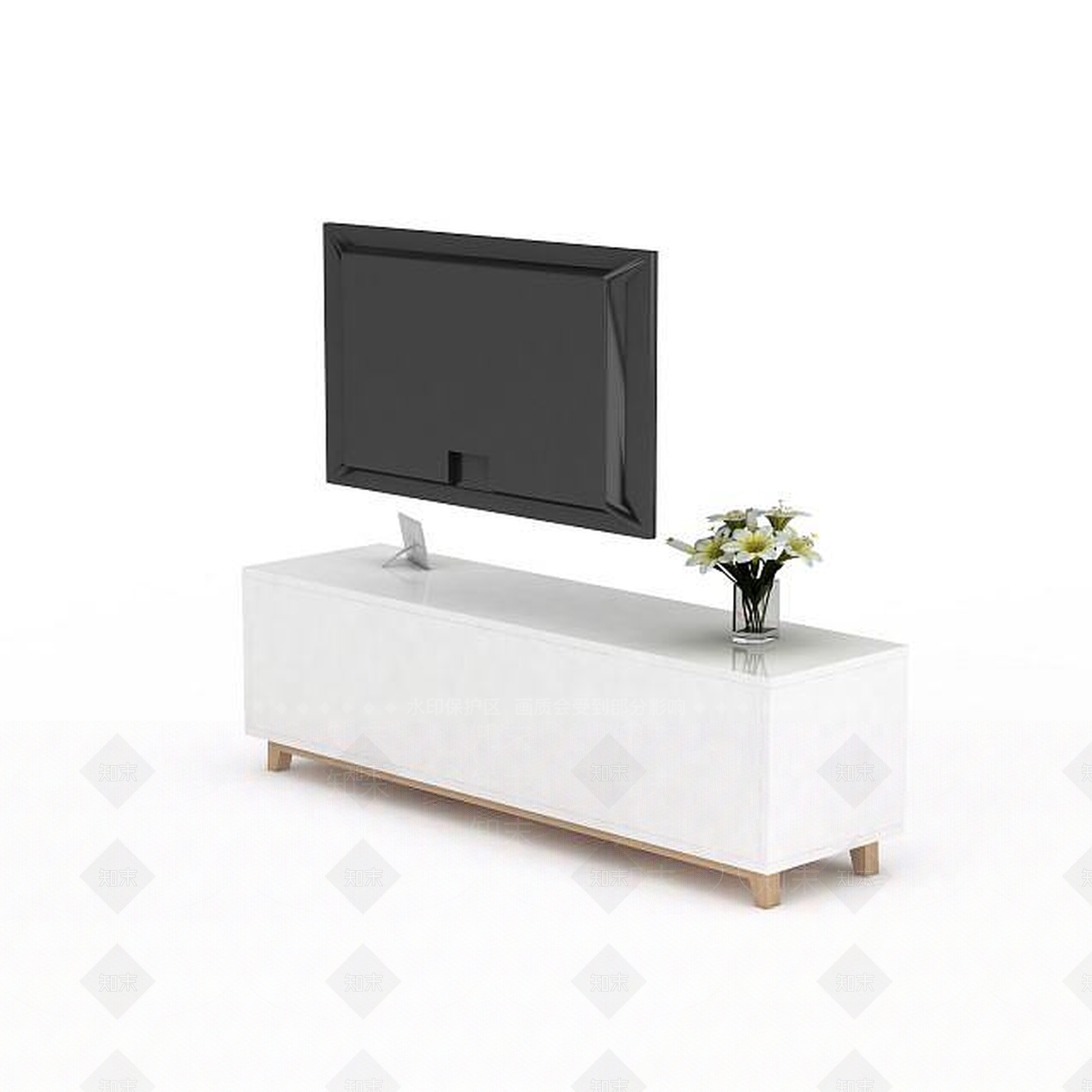 现代客厅电视柜3D模型下载【ID:1197605152】