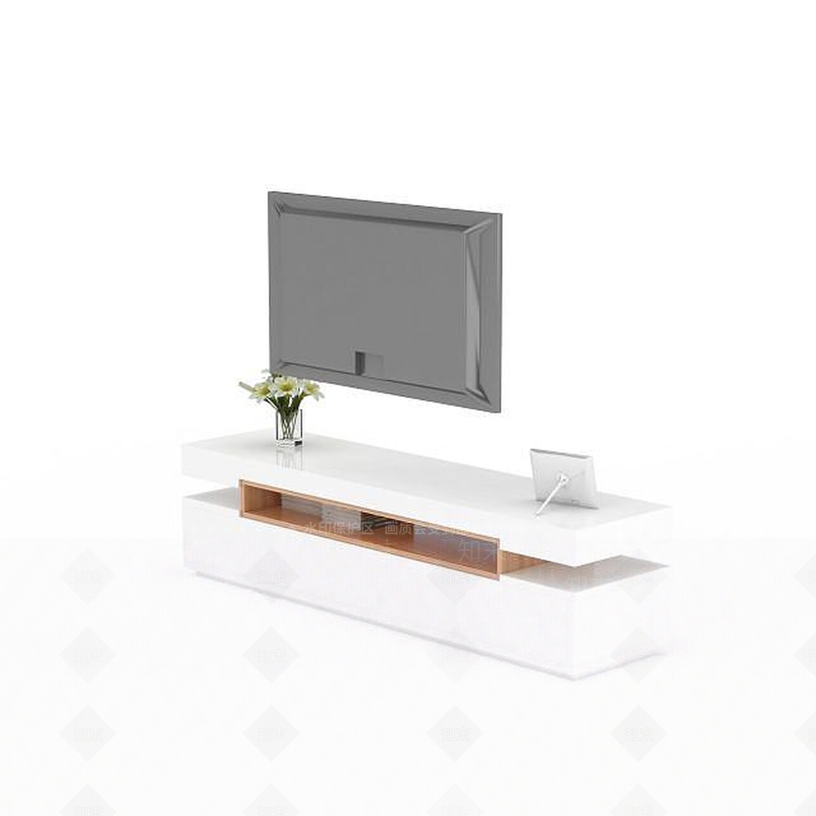 现代客厅电视柜3D模型下载【ID:1197605727】