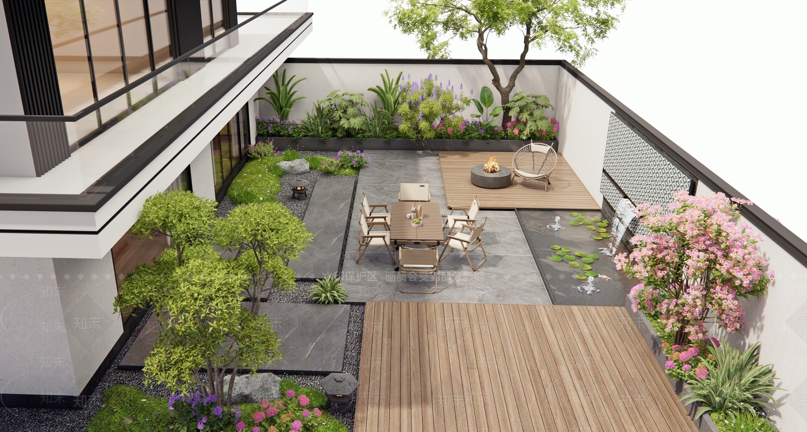 现代庭院3D模型下载【ID:1197611891】