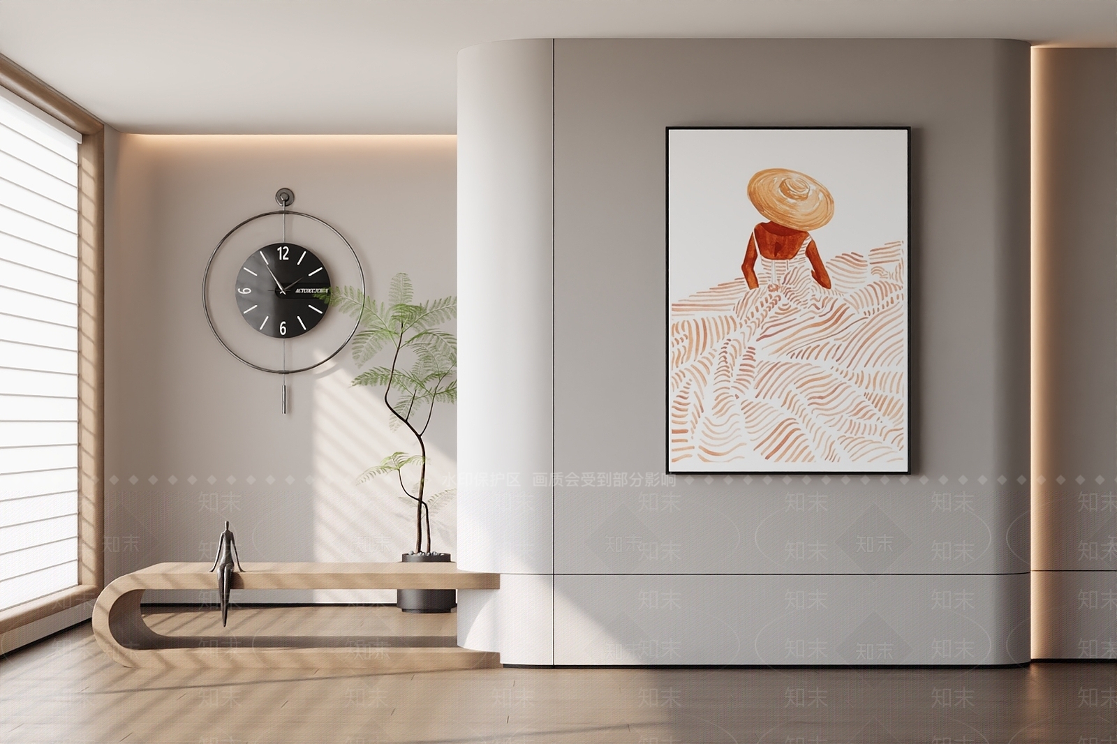 现代奶油挂画3D模型下载【ID:1197613693】
