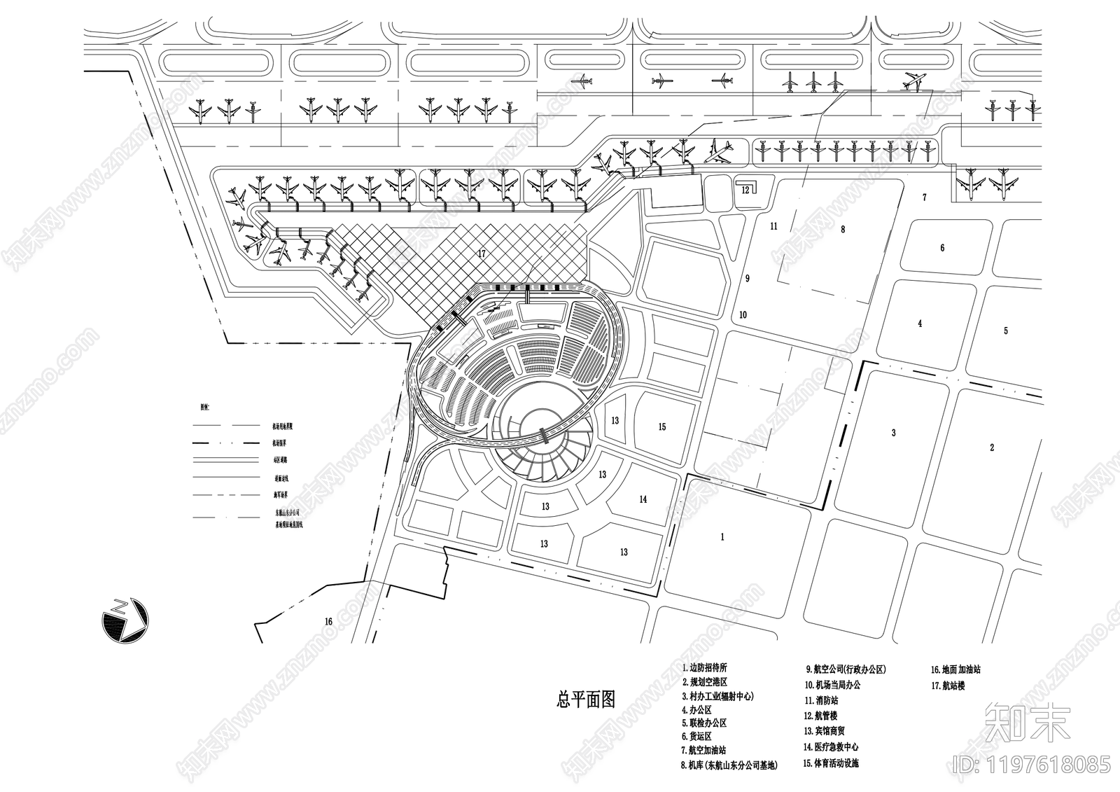 现代机场建筑施工图下载【ID:1197618085】