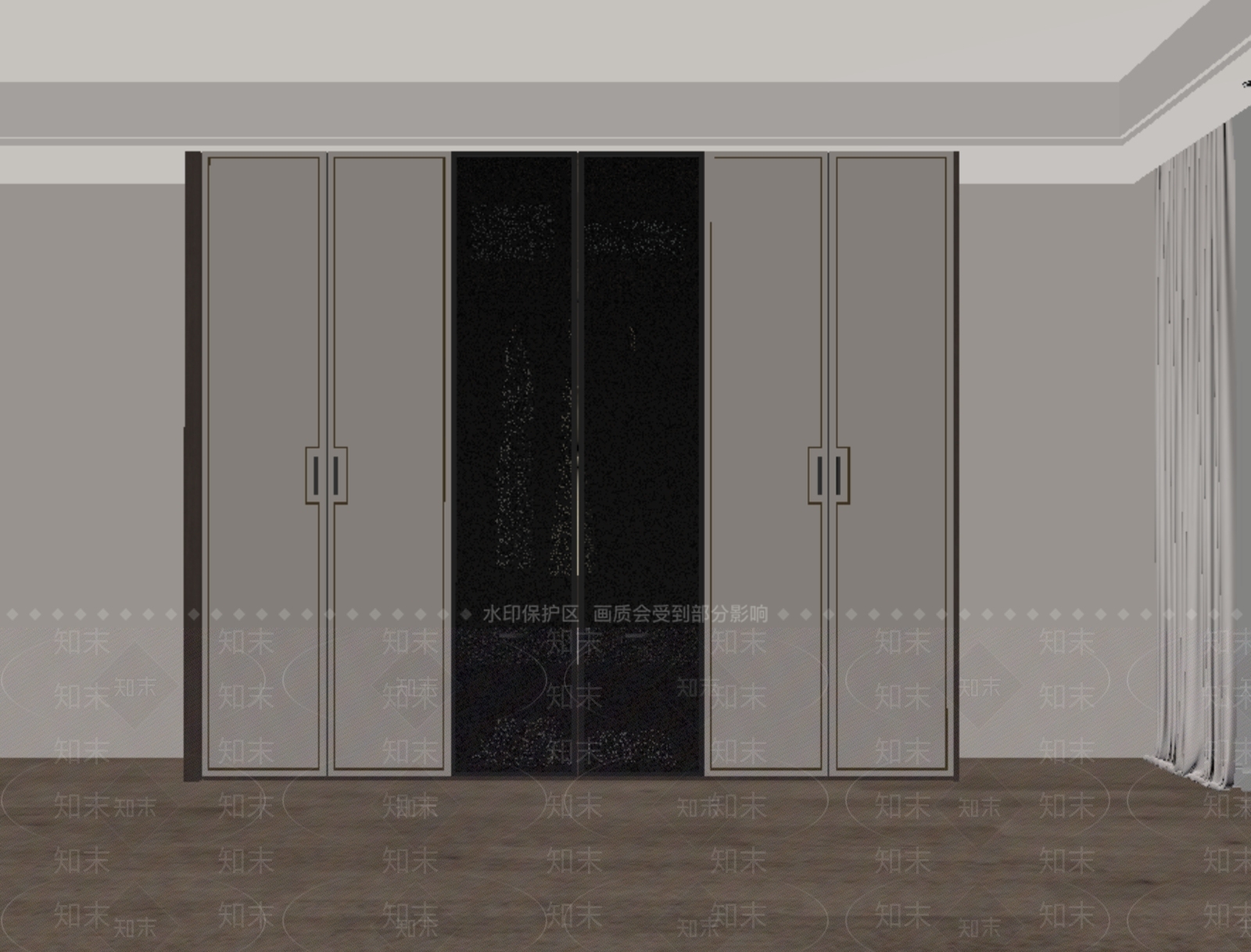 新中式衣柜SU模型下载【ID:1197622247】