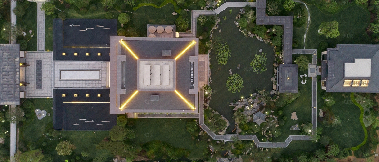 新中式中式小区外景贴图下载【ID:1197627858】