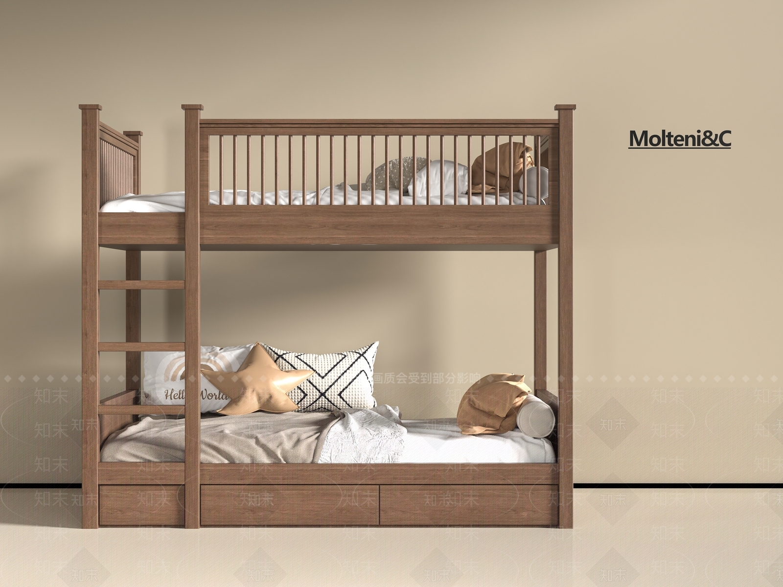现代上下床3D模型下载【ID:1197628141】