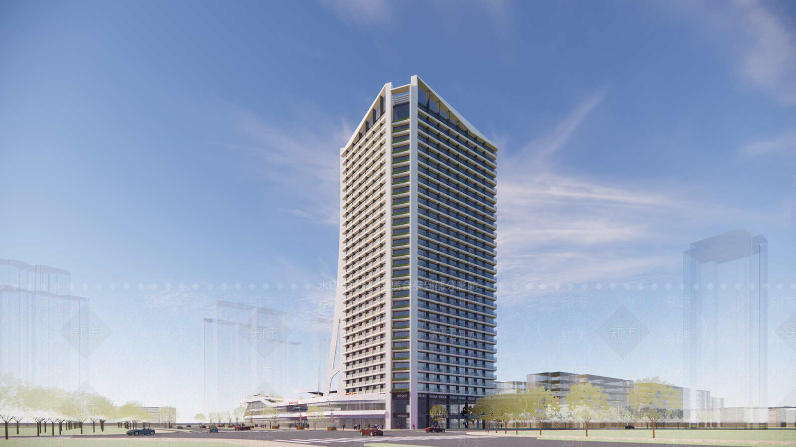 现代酒店建筑SU模型下载【ID:1197631576】