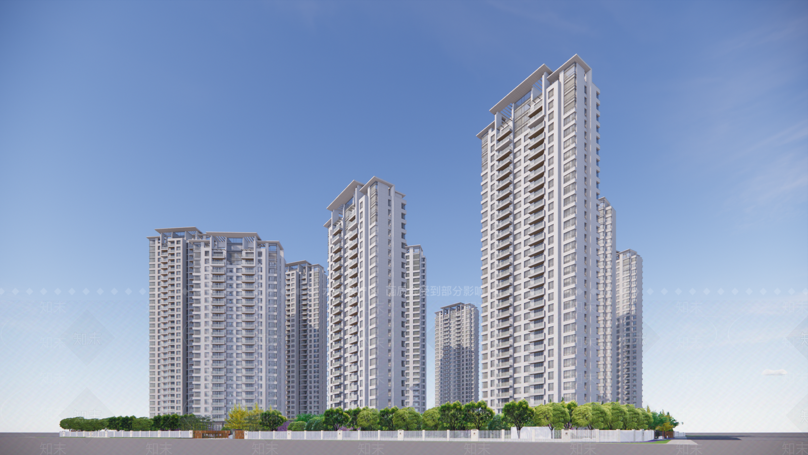 现代小区建筑SU模型下载【ID:1197632090】