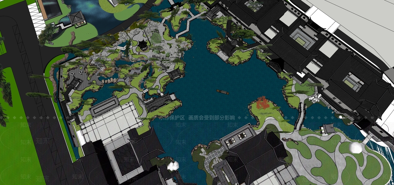 中式假山SU模型下载【ID:1197921982】