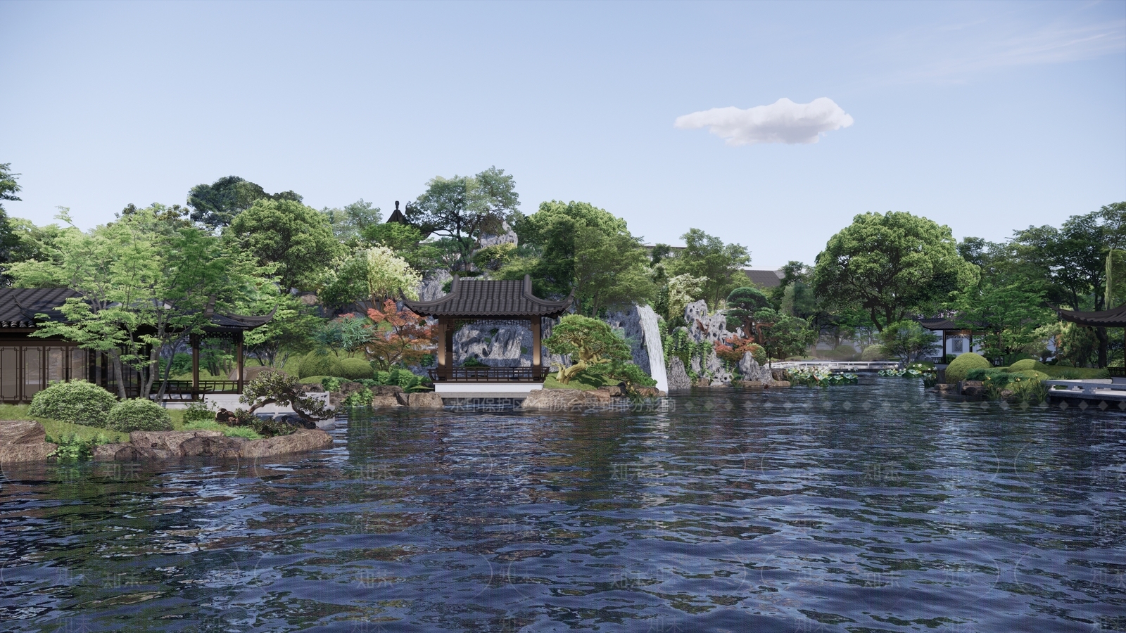 中式假山SU模型下载【ID:1197921982】