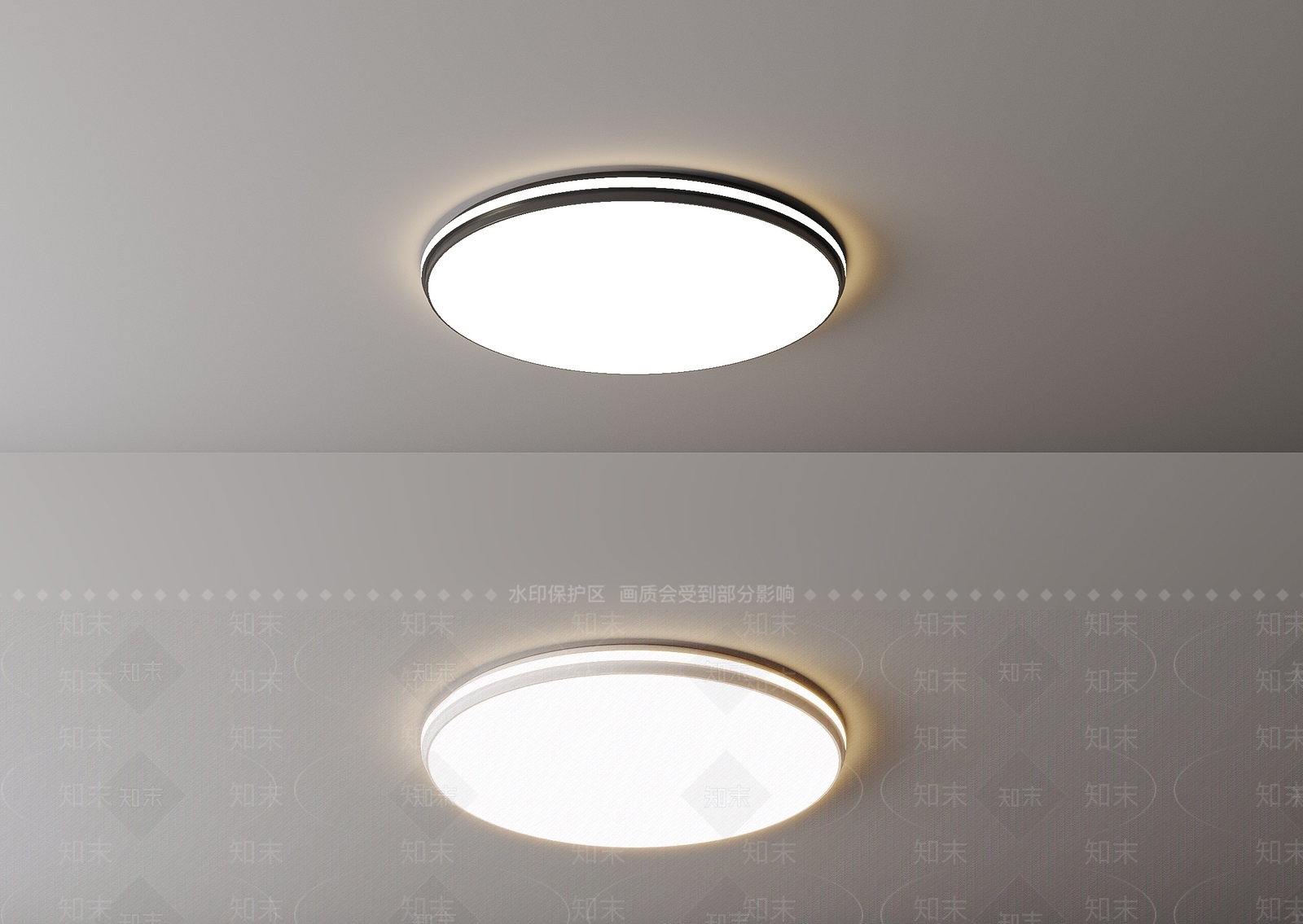 现代吸顶灯3D模型下载【ID:1197633818】