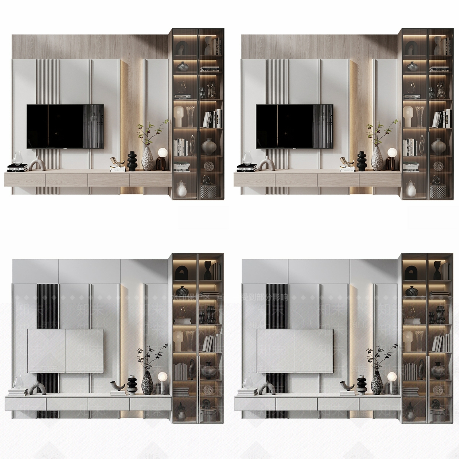 现代电视柜3D模型下载【ID:1197637538】