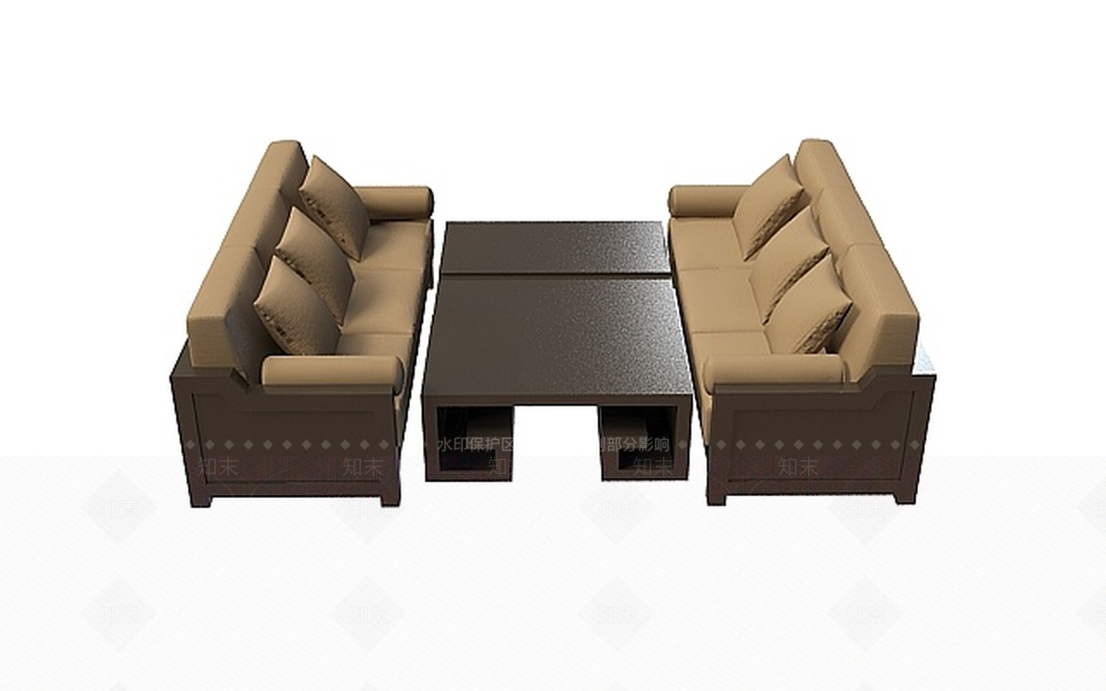 现代简约沙发茶几组合3D模型下载【ID:1197637950】