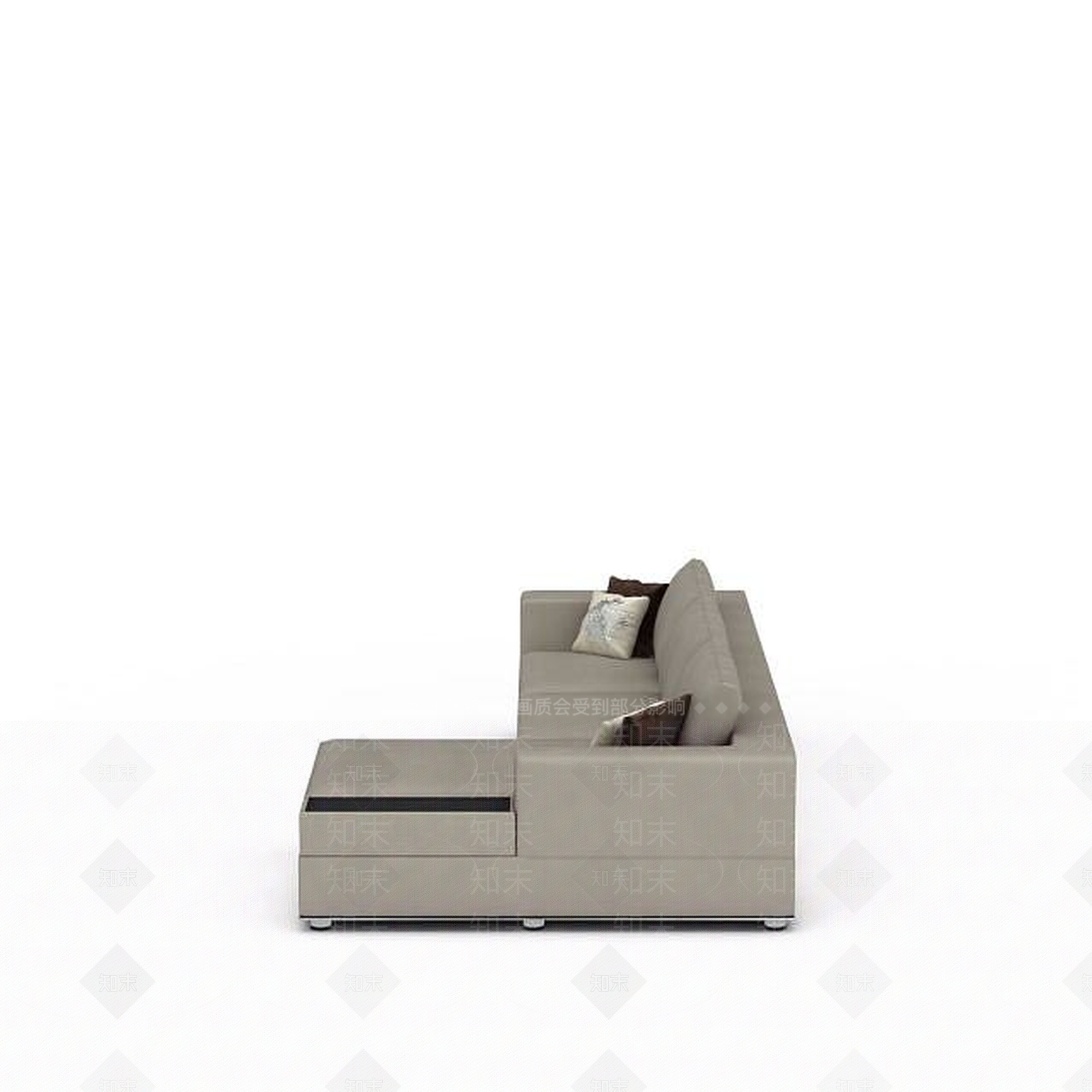 现代客厅转角双人沙发3D模型下载【ID:1197638015】