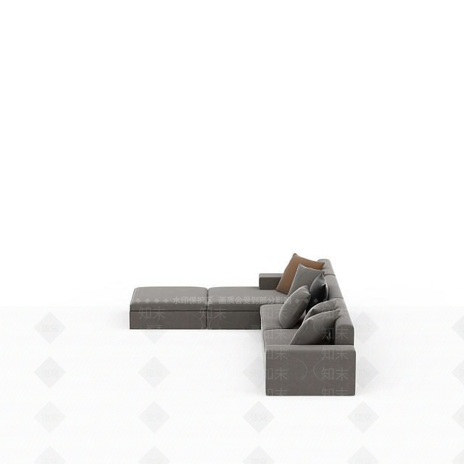 现代客厅转角沙发3D模型下载【ID:1197638077】