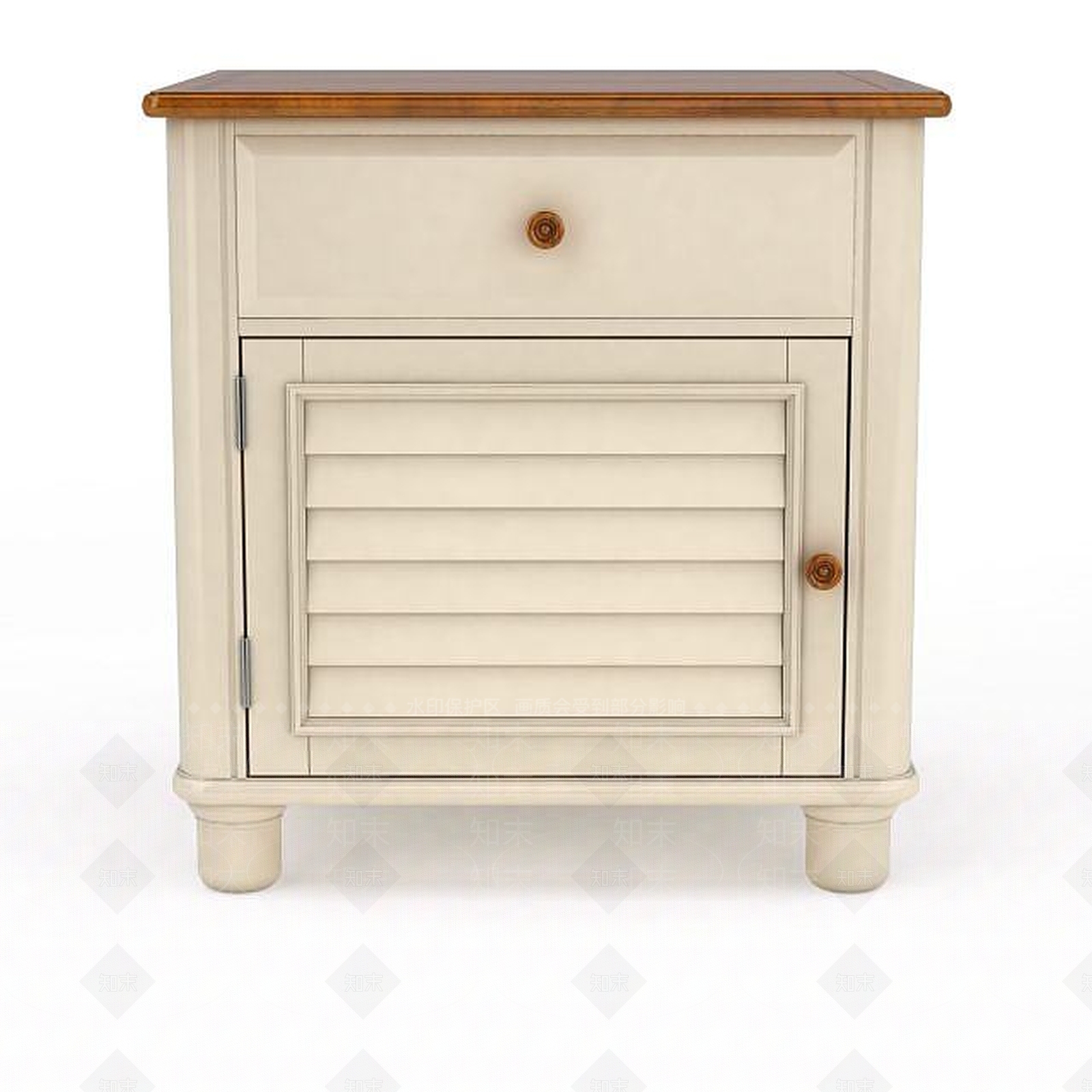 现代床头实木边几3D模型下载【ID:1197638315】