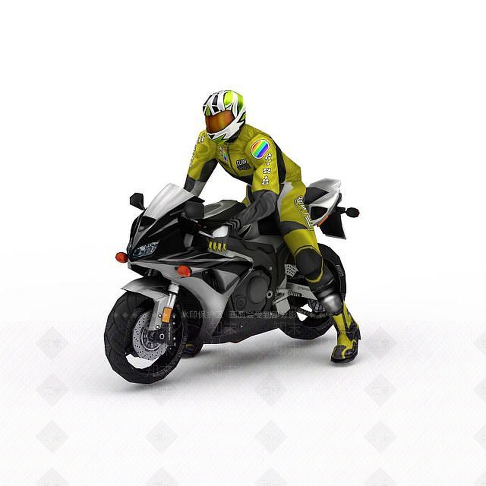 现代摩托车跑车3D模型下载【ID:1197638633】