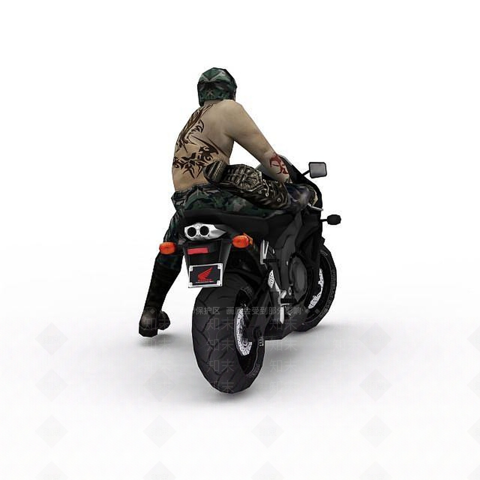 现代哈雷摩托车3D模型下载【ID:1197638686】