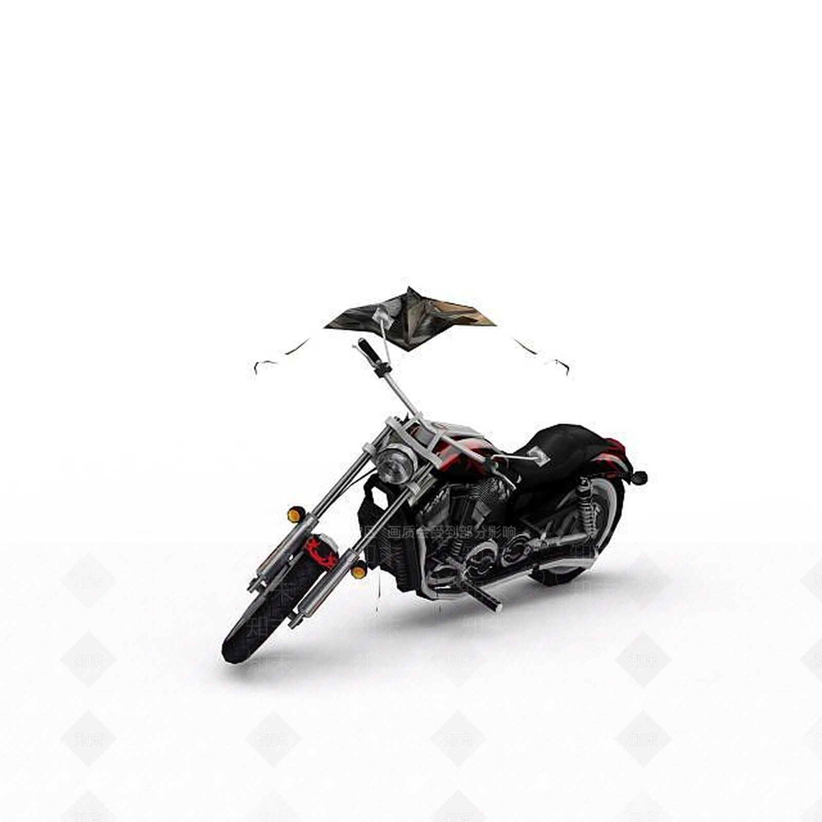 现代酷黑摩托车3D模型下载【ID:1197638740】