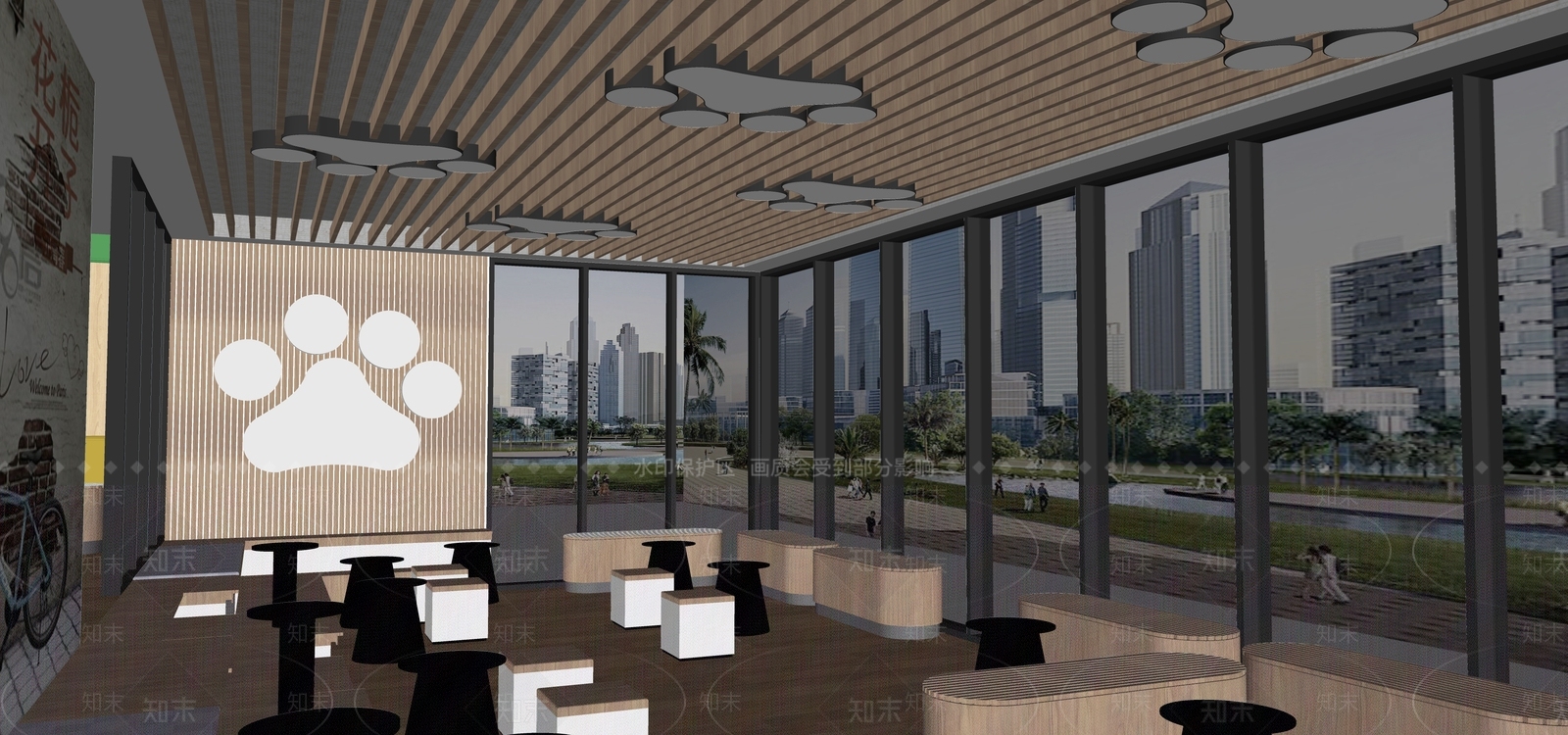 现代新中式咖啡厅SU模型下载【ID:1197639164】