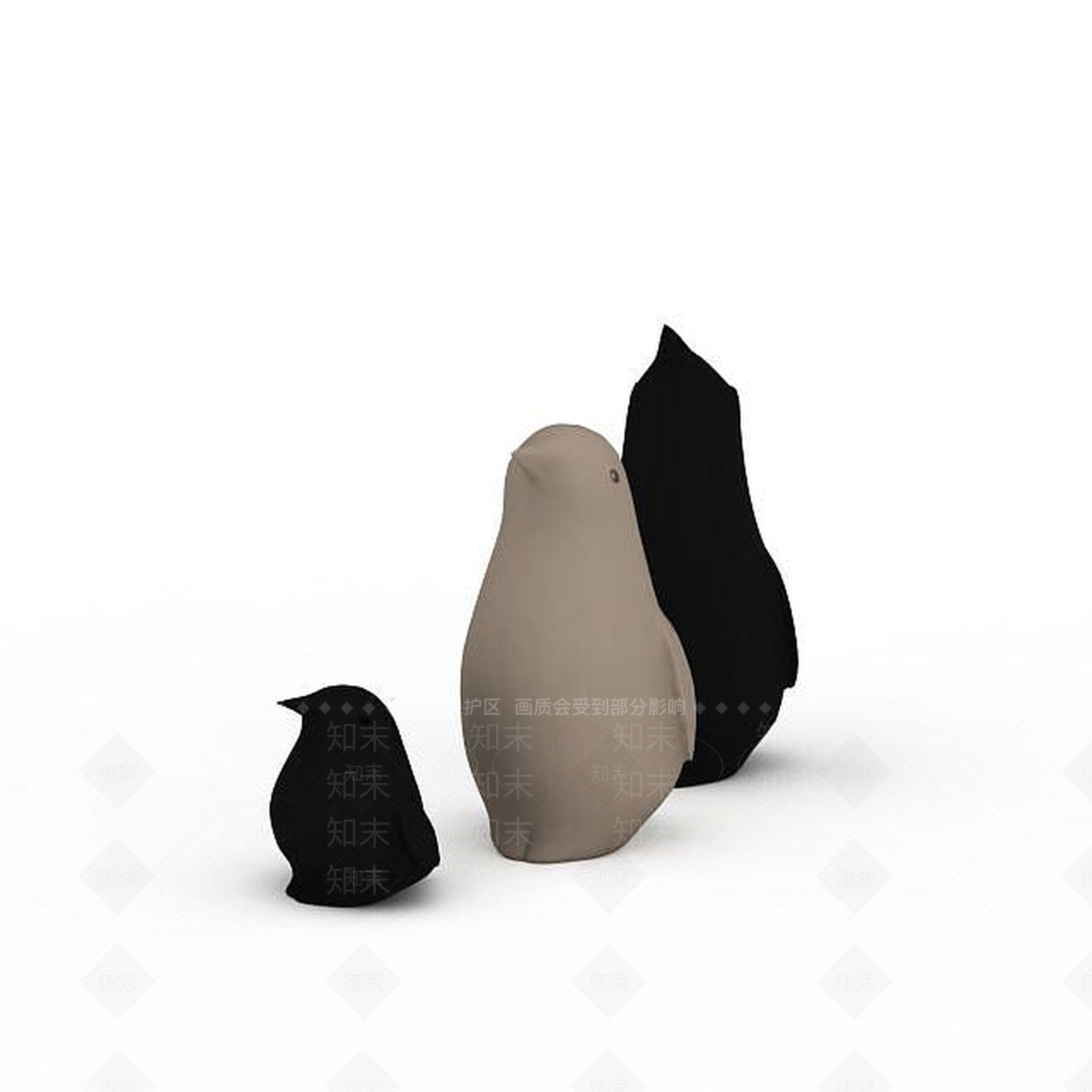 现代企鹅工艺品摆件3D模型下载【ID:1197639453】