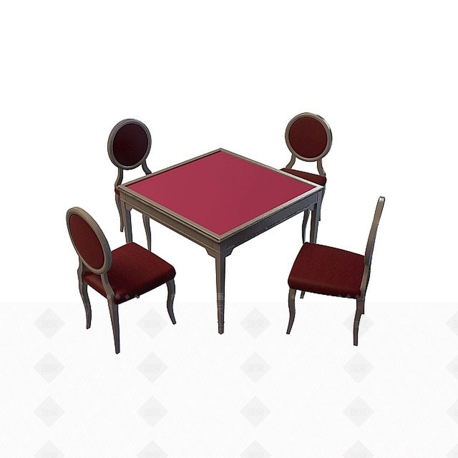 现代餐桌椅3D模型渲染效果图