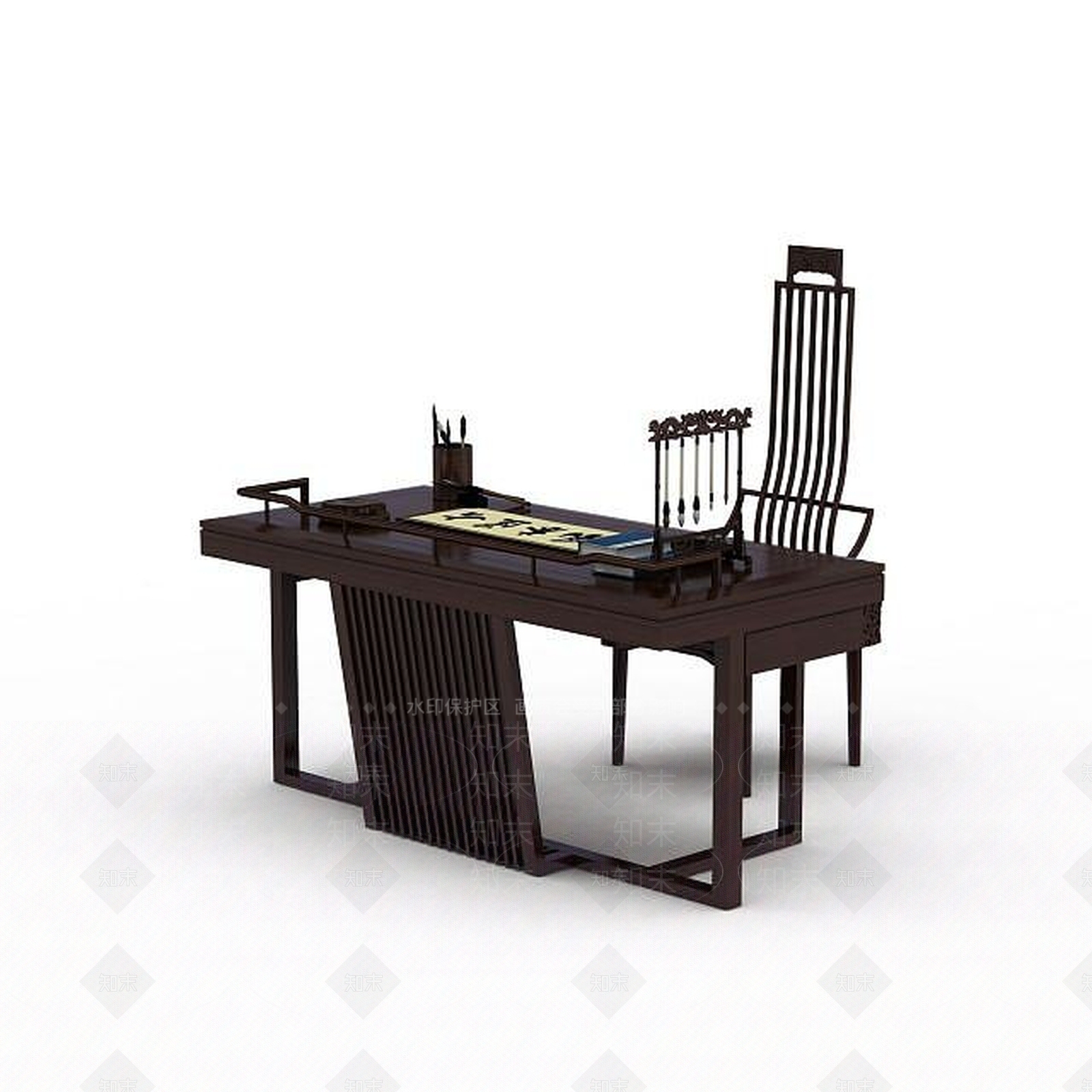 现代书桌椅3D模型下载【ID:1197639873】