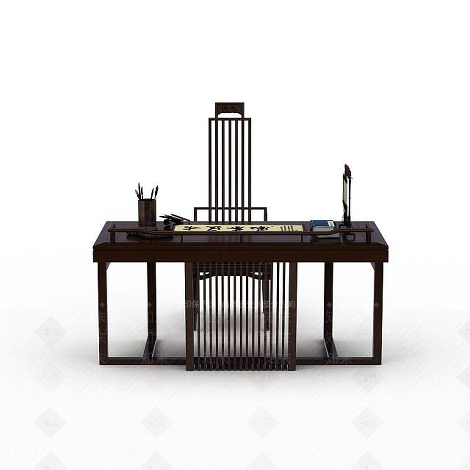 现代书桌椅3D模型下载【ID:1197639873】