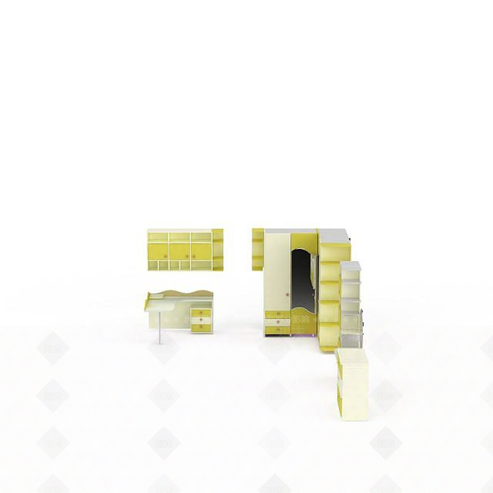 现代衣柜3D模型下载【ID:1200011977】