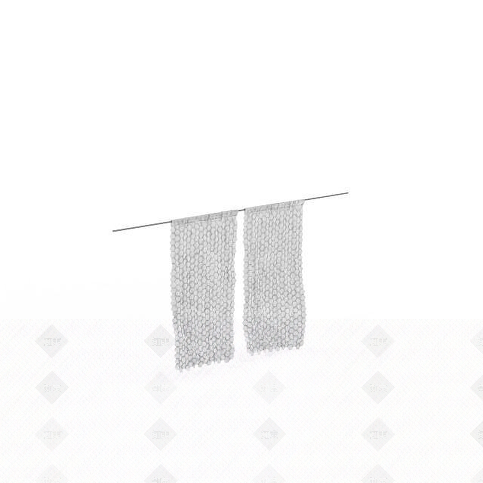 现代简易窗帘3D模型下载【ID:1197640301】