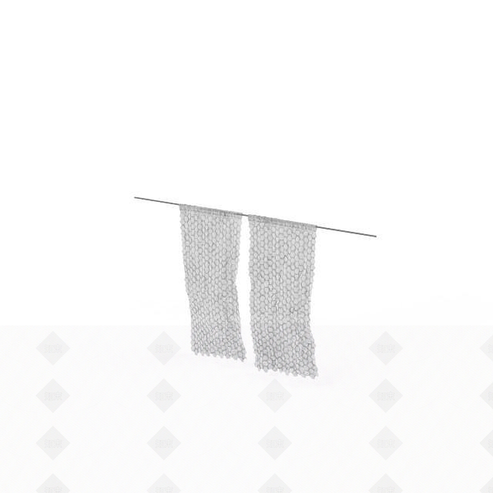 现代简易窗帘3D模型下载【ID:1197640301】