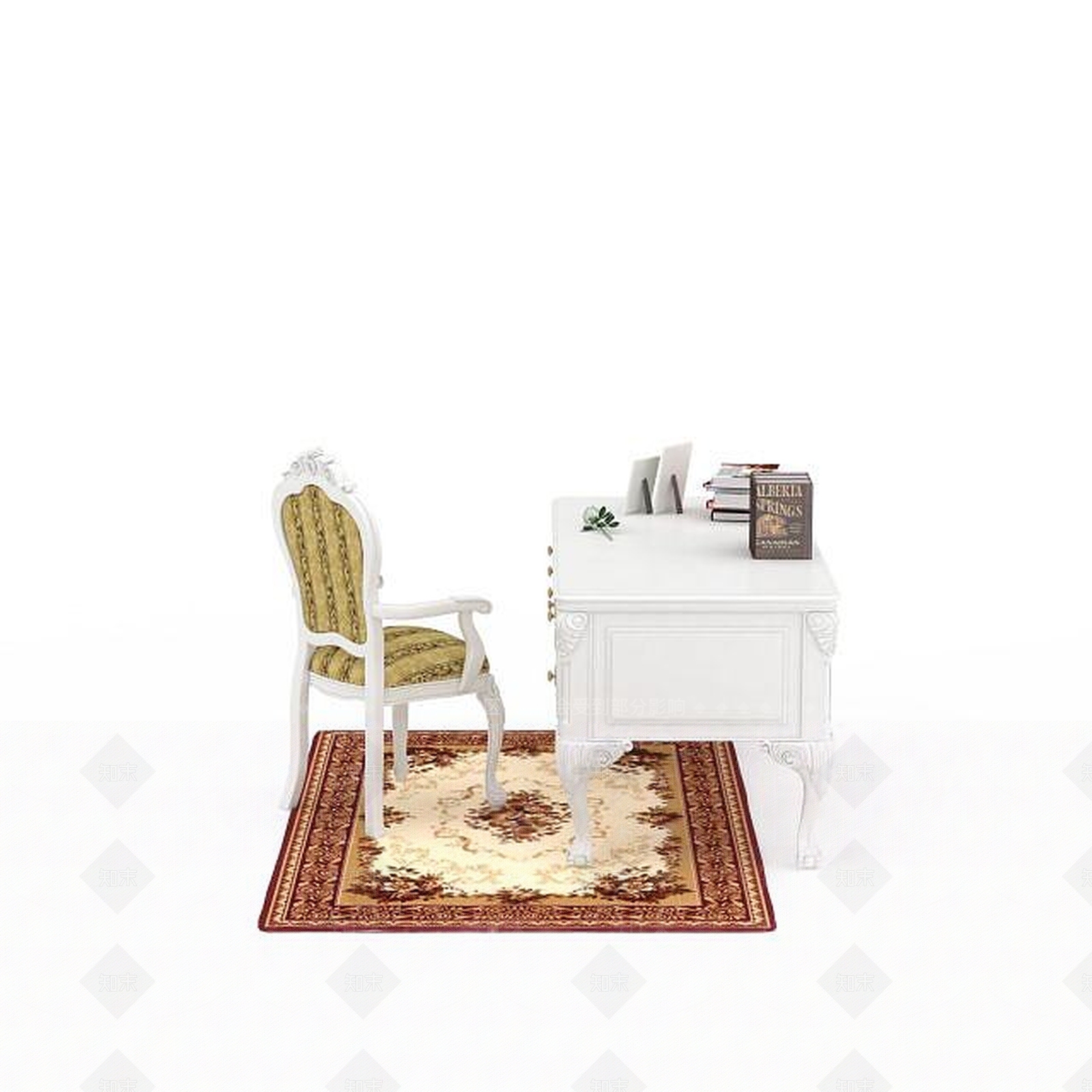现代书桌椅3D模型下载【ID:1197640695】