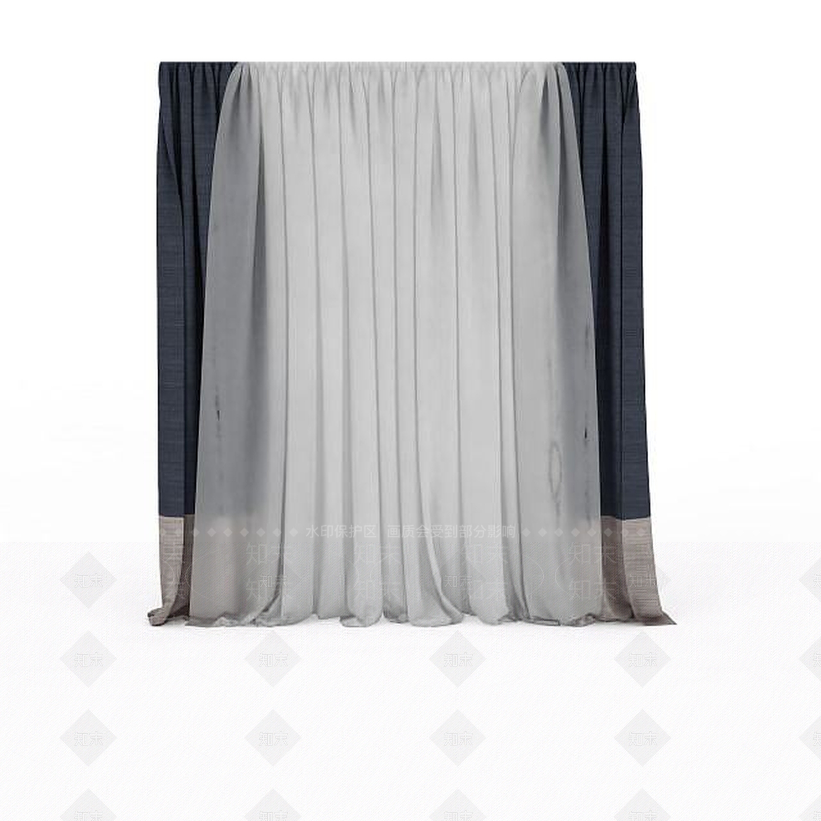 现代会议室遮光窗帘3D模型下载【ID:1197641574】