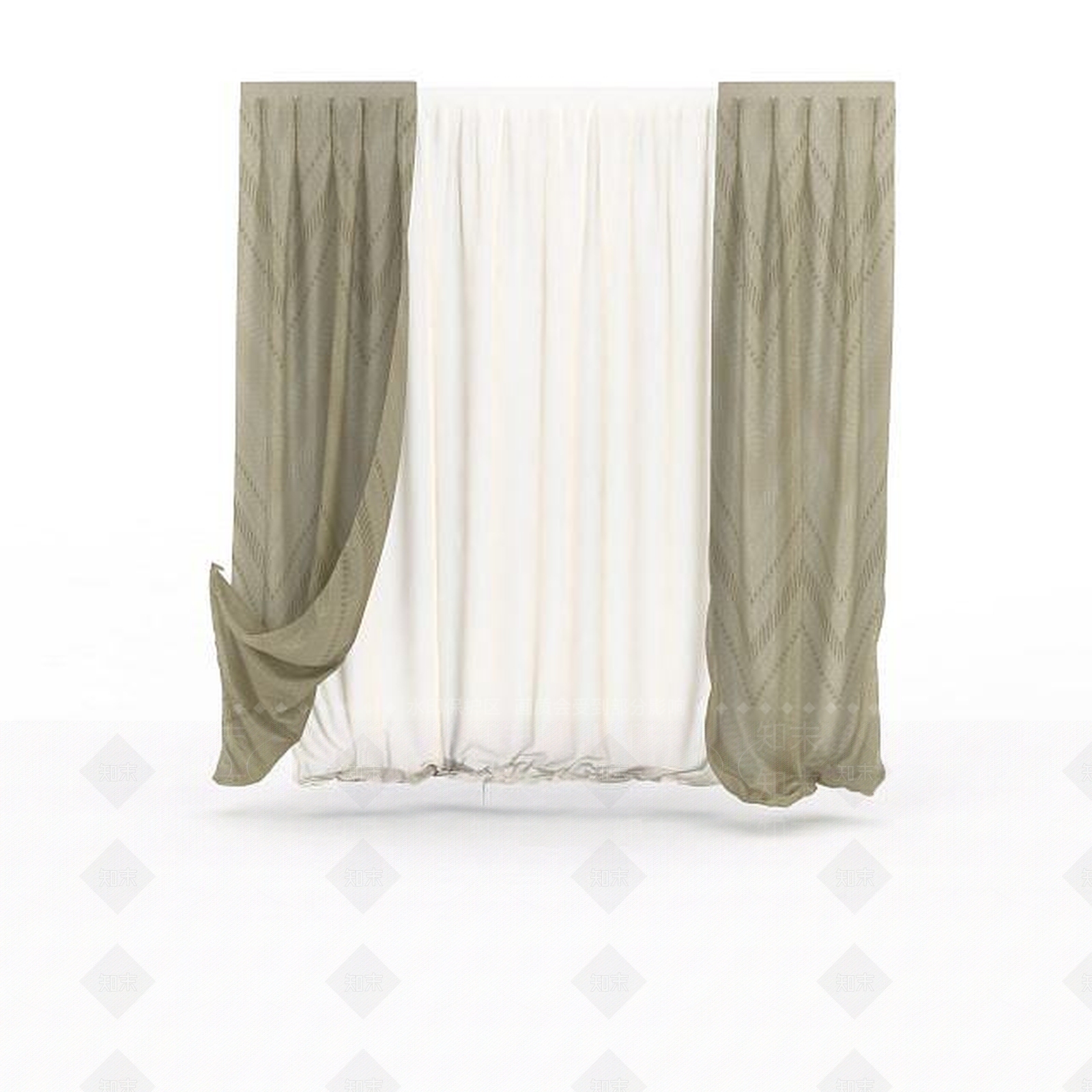 现代会议室遮光窗帘3D模型下载【ID:1197641939】