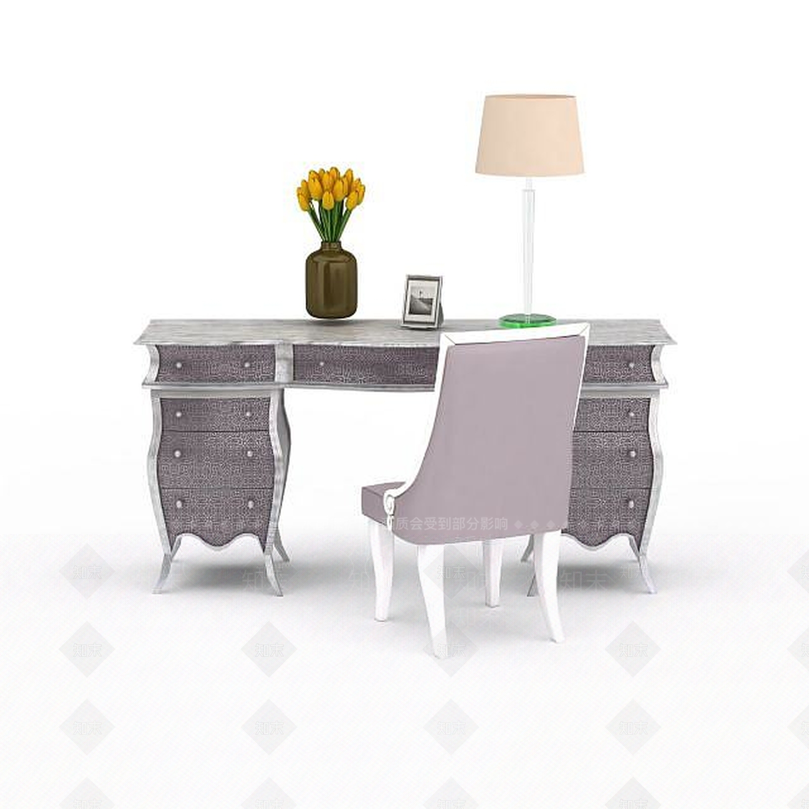 现代书桌椅3D模型下载【ID:1197642094】