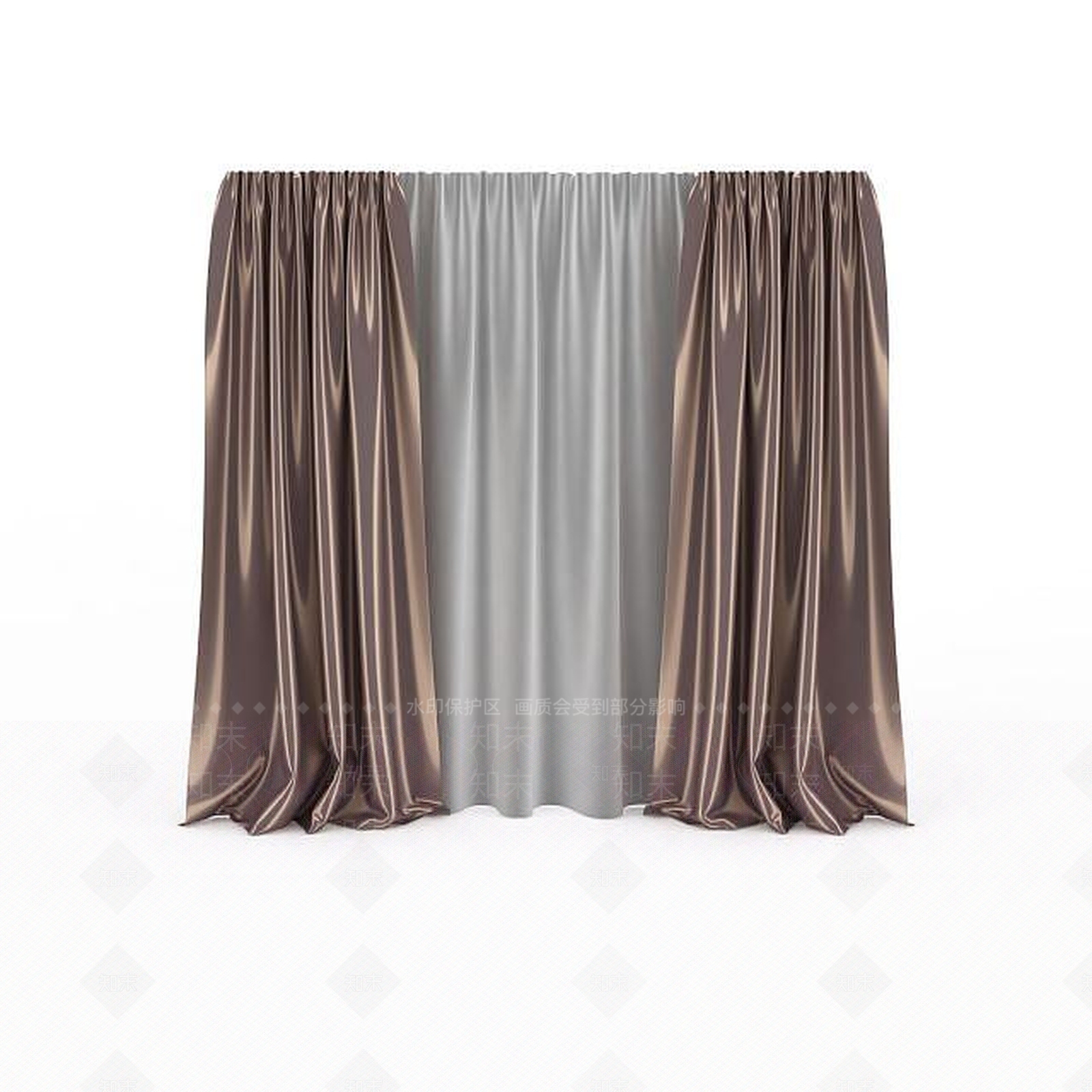 现代风格落地窗帘3D模型下载【ID:1197642140】