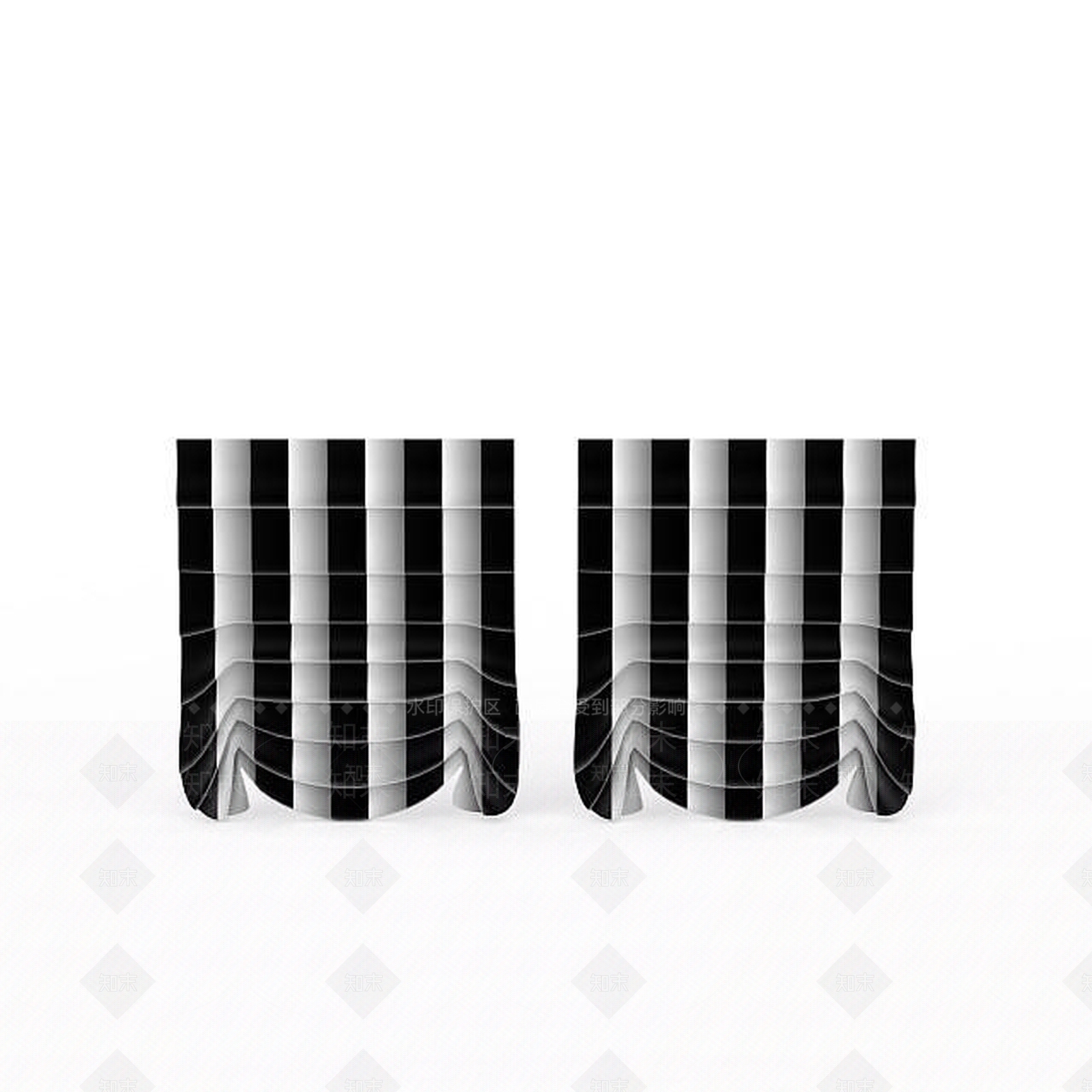 现代办公室遮光窗帘3D模型下载【ID:1197642674】