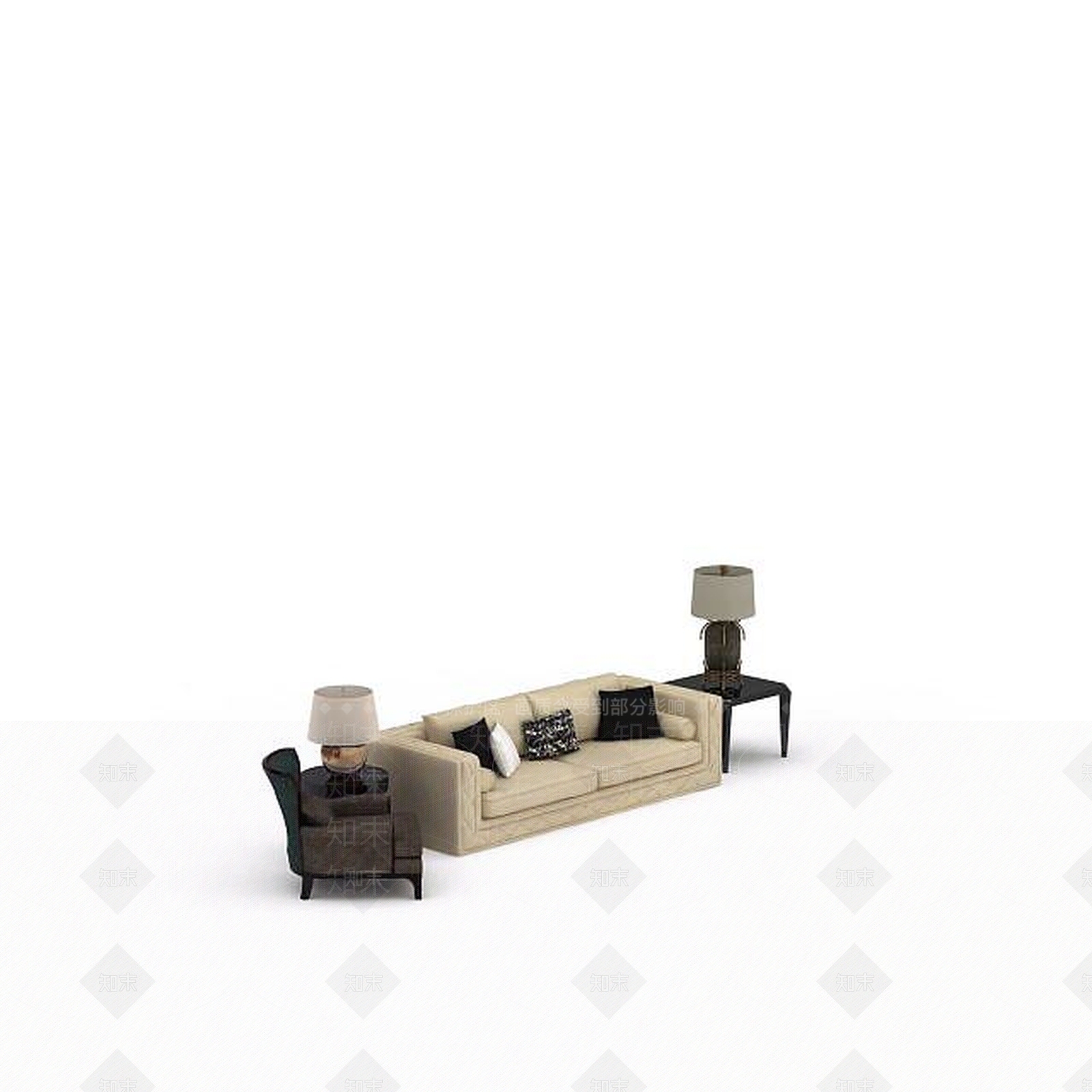 现代双人沙发3D模型下载【ID:1197642891】