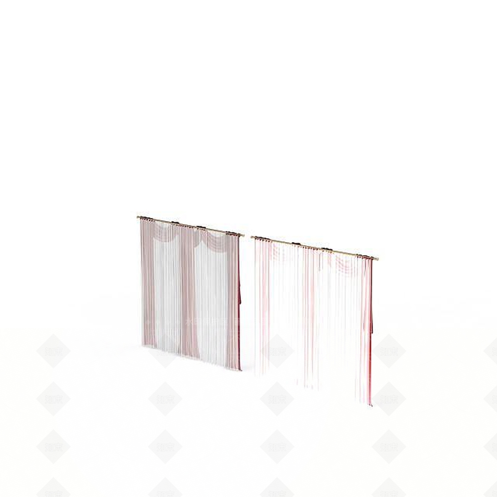 现代通用窗帘3D模型渲染效果图