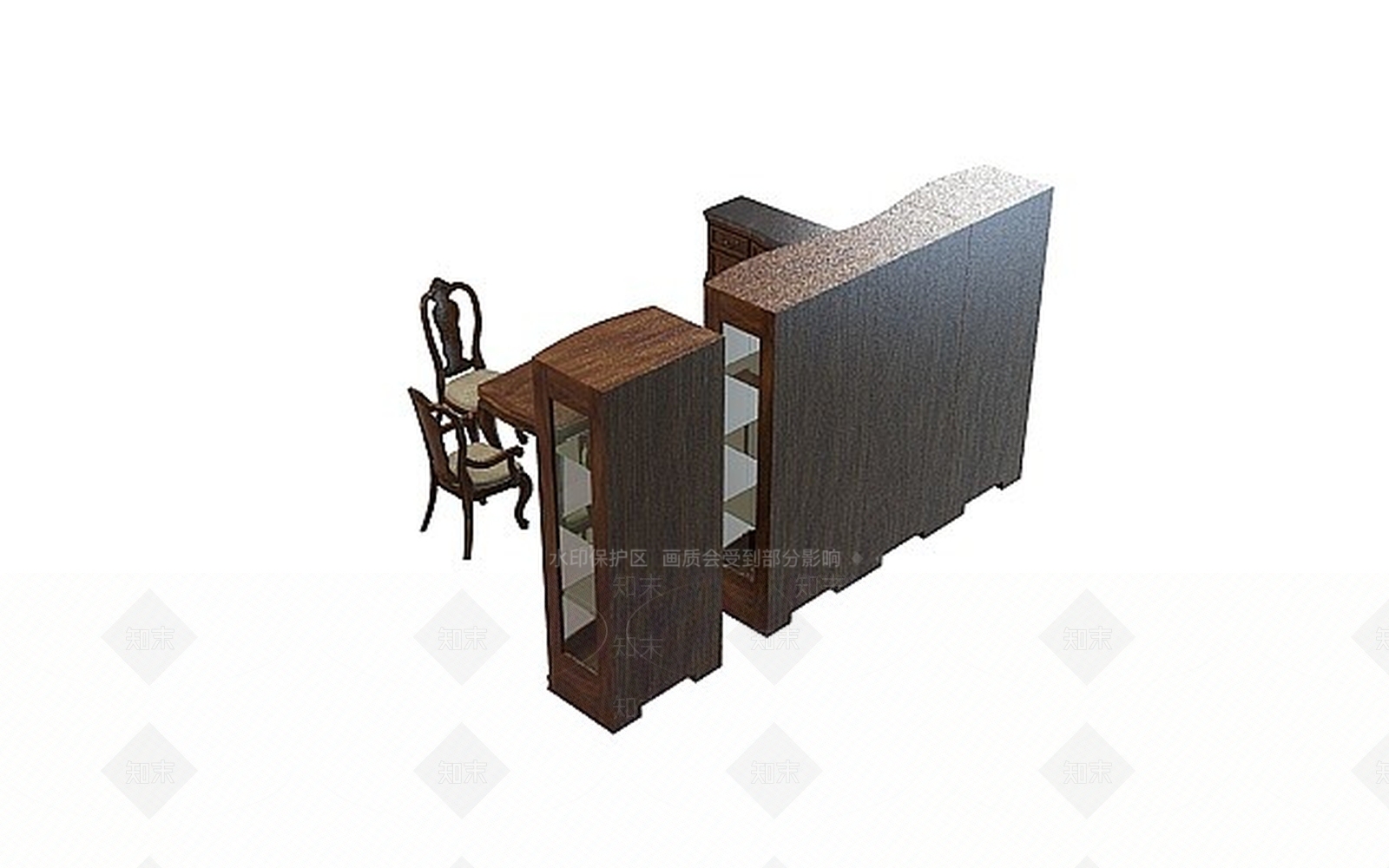 现代书桌椅3D模型下载【ID:1197643055】