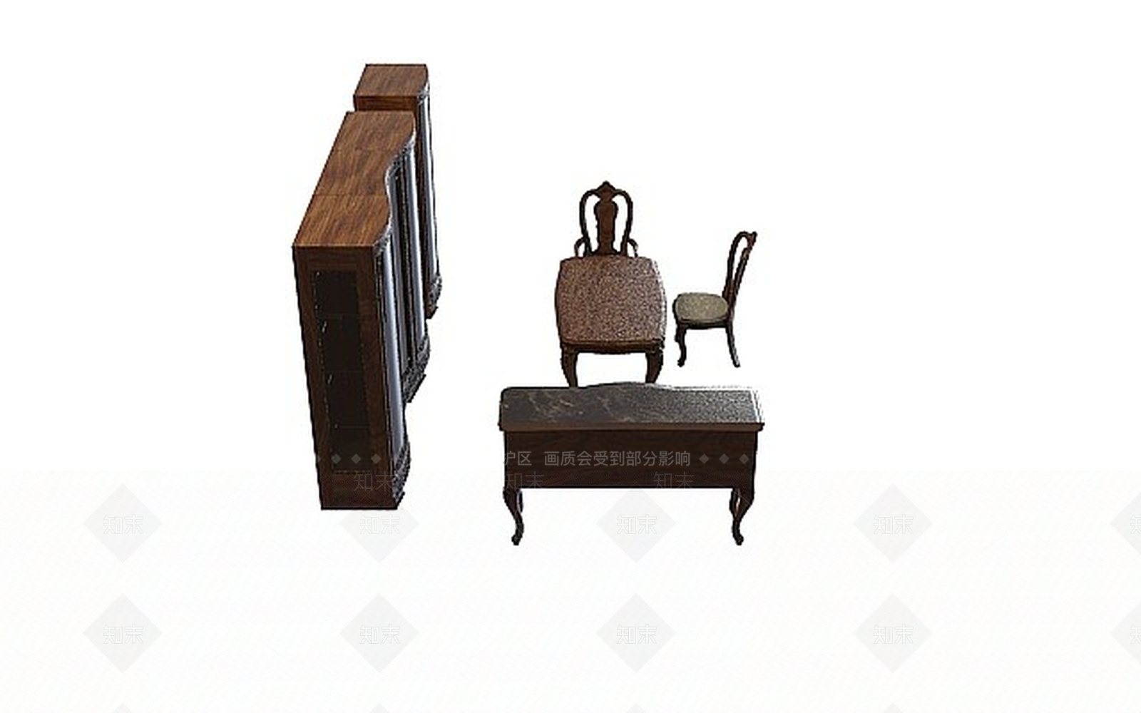 现代书桌椅3D模型下载【ID:1197643055】