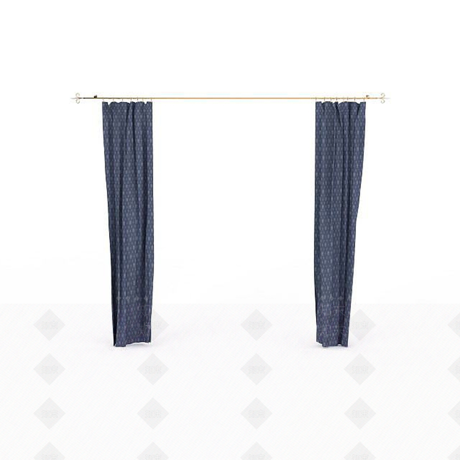 现代简易室内窗帘3D模型下载【ID:1197643737】